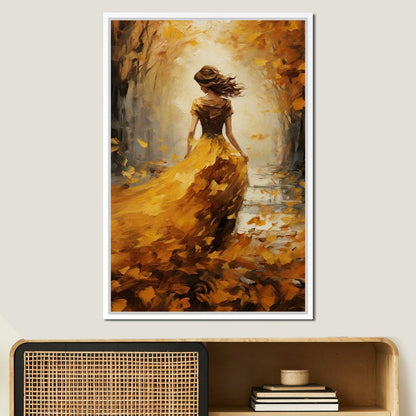 Amber Forest Promenade Canvas Wall Art