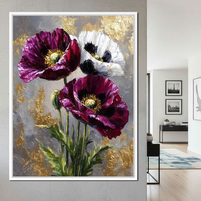 Golden Poppy Petal Sonata Canvas Wall Art