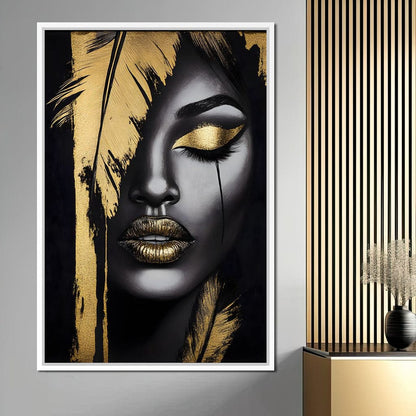 Golden Elegance Enigma Canvas Wall Art