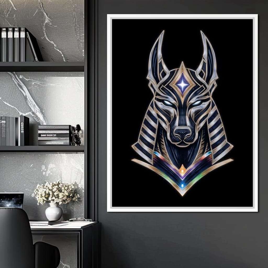 Celestial Anubis Guardian Canvas Wall Art