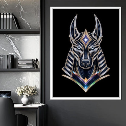Celestial Anubis Guardian Canvas Wall Art