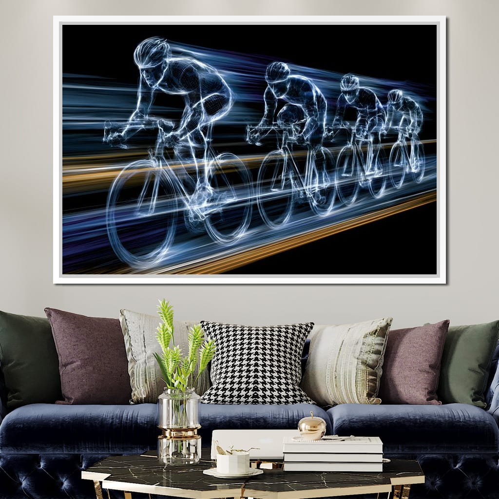 Velocity of the Wireframe Peloton Canvas Wall Art