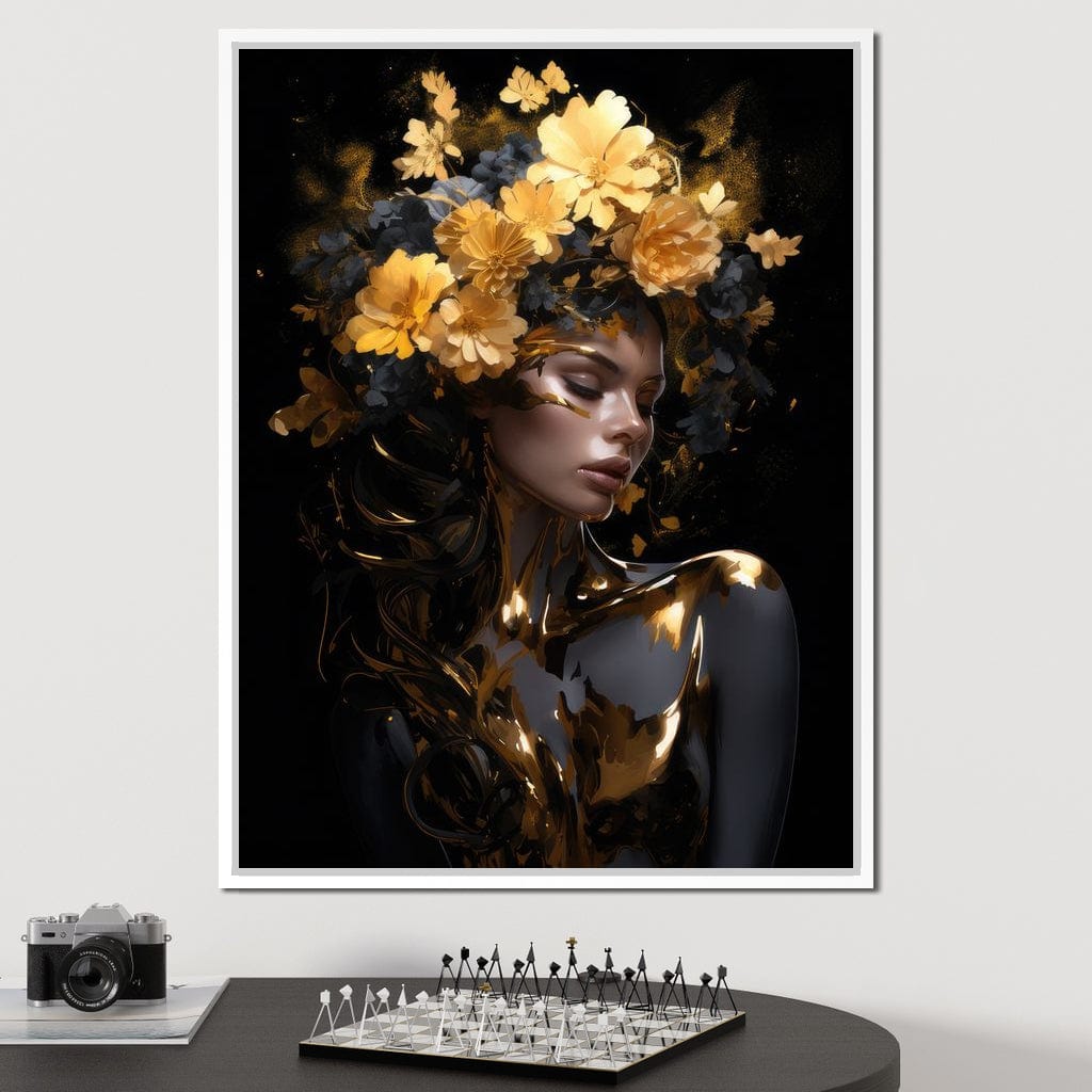 Floral Elegance Crown Canvas Wall Art