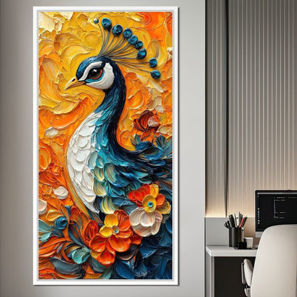 Radiant Peacock Garden Harmony Canvas Wall Art