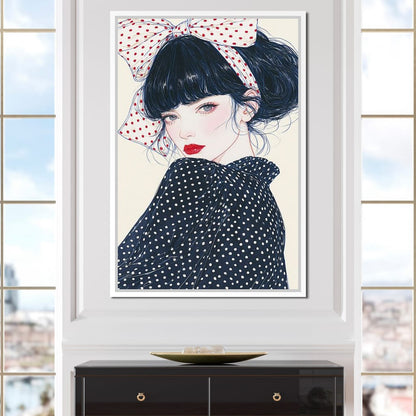 Polka Dot Afternoon Beauty Canvas Wall Art