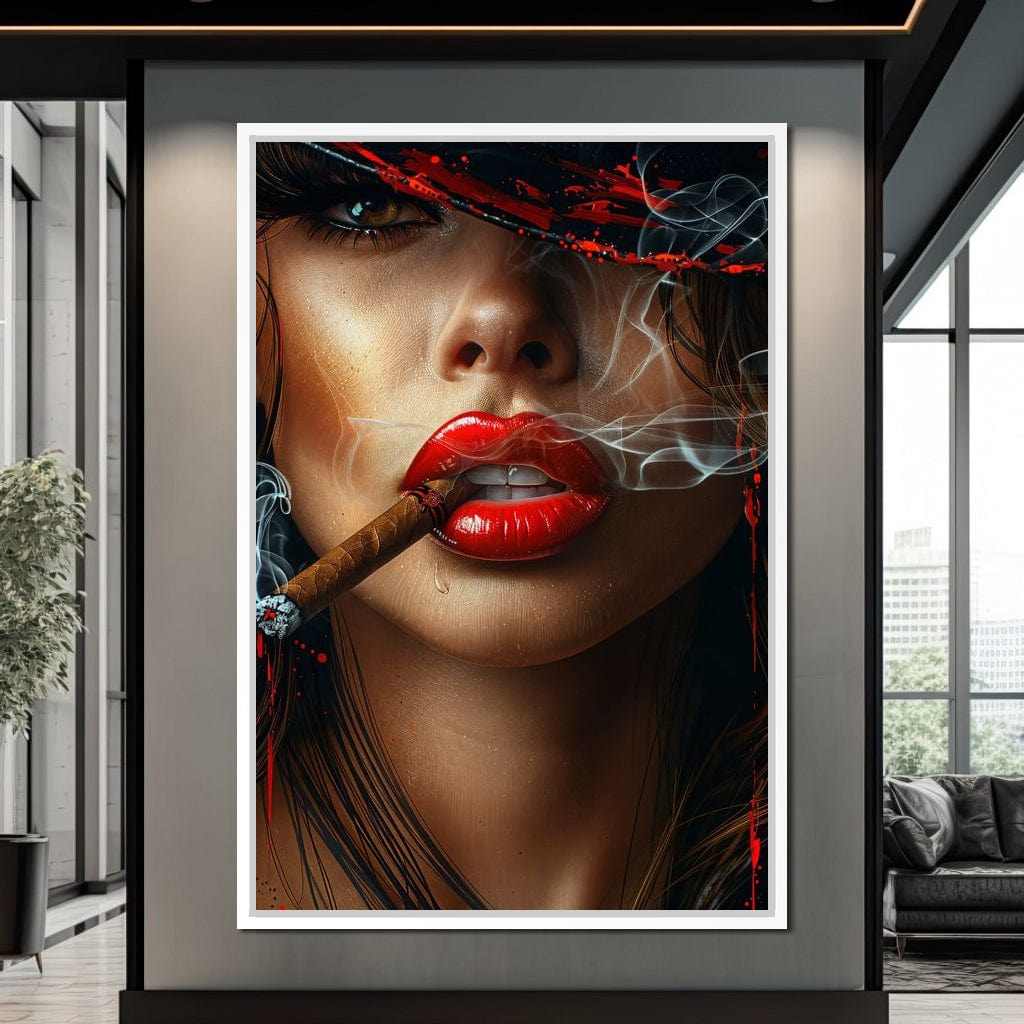 Sultry Smoke and Sable Tresses Canvas Wall Art
