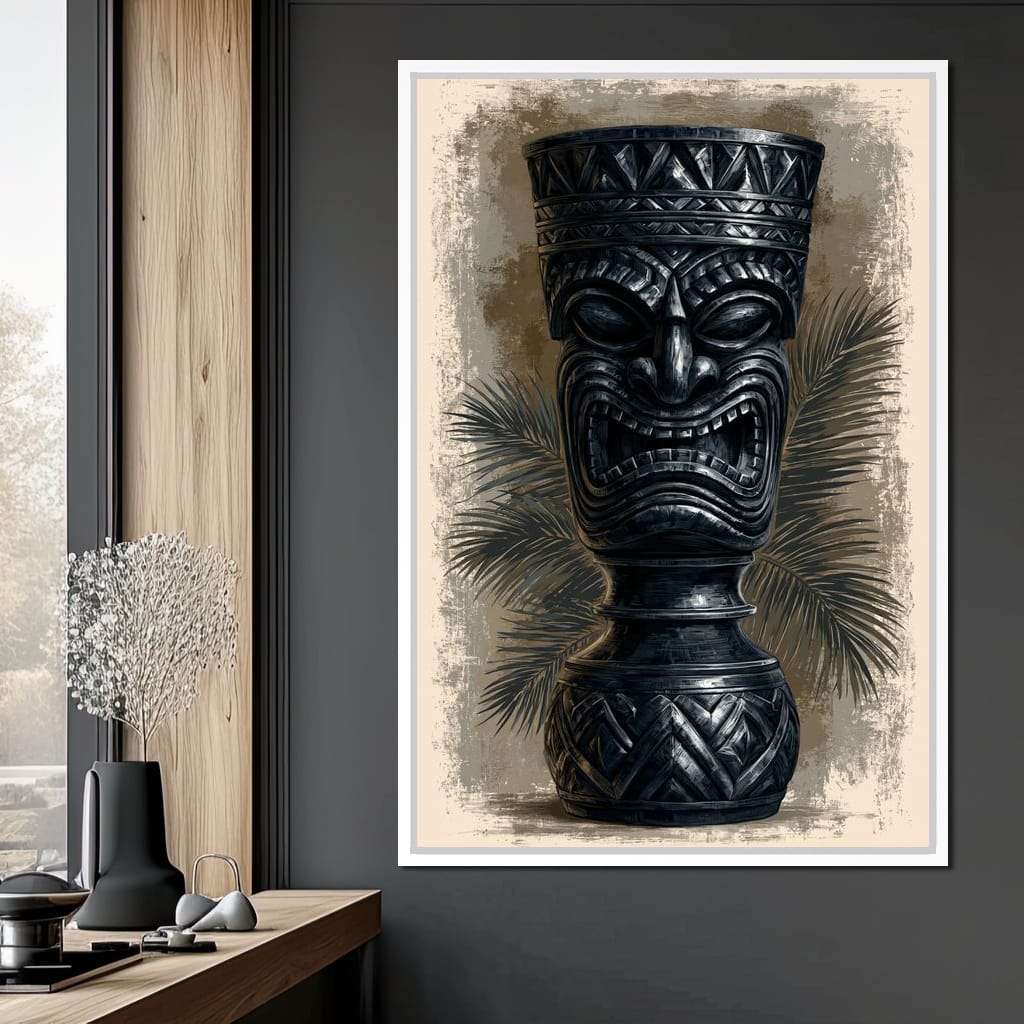 Ancient Totem Of The Island Spirit Canvas Wall Art