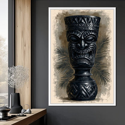 Ancient Totem Of The Island Spirit Canvas Wall Art