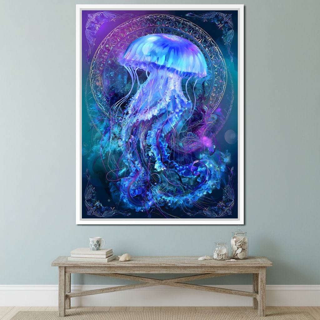 Glowing Jellyfish Ocean Ballet Canvas Wall Art