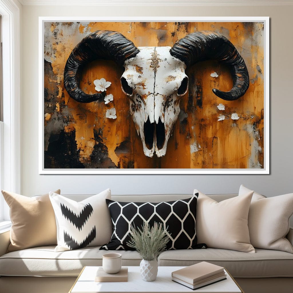 Horned Essence Rustic Elegance Canvas Wall Art
