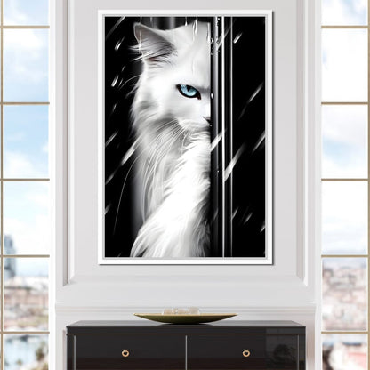 Feline Elegance in Monochrome Canvas Wall Art