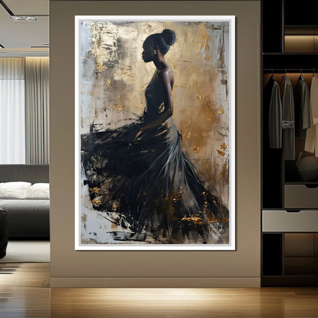 Golden Noir Elegance Canvas Wall Art