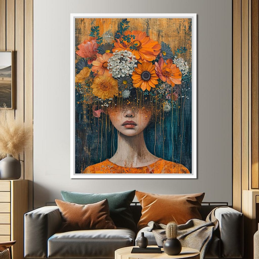 Blossoming Silence Dripping Gold Canvas Wall Art