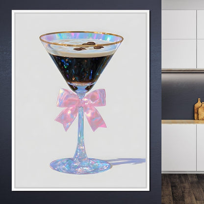 Iridescent Espresso Martini Bow Canvas Wall Art