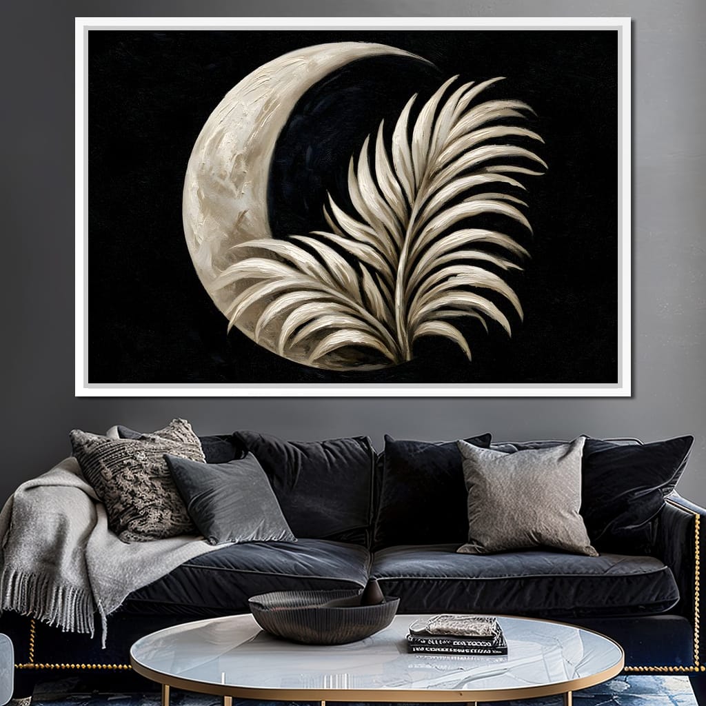 Crescent Shadow Over The Fallen Frond Canvas Wall Art