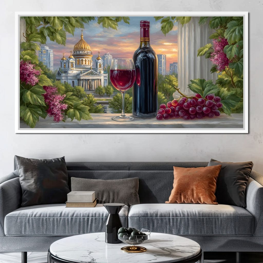 Gilded Reflections Vineyard Balcony Canvas Wall Art