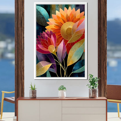 Radiant Blooming Spectrum Canvas Wall Art