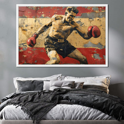 Vintage Boxing Legend Canvas Wall Art