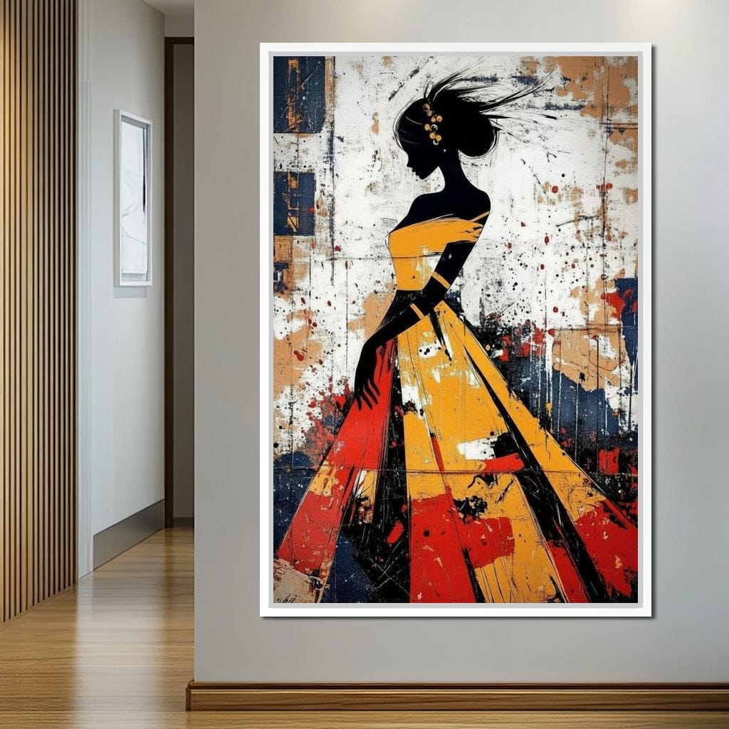 Women in Yellow Dress Canvas Wall Art