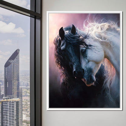 Shadowlight Twin Horses Canvas Wall Art