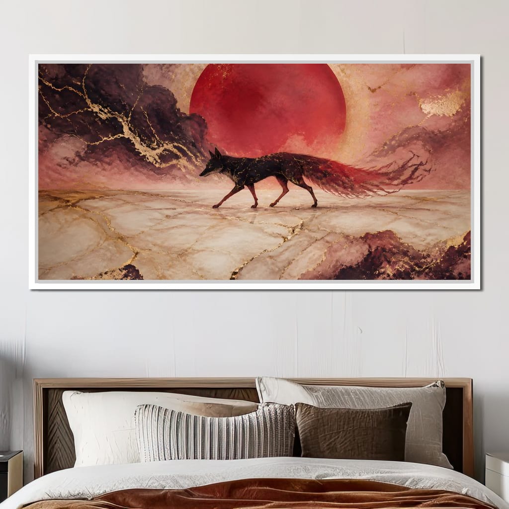 Gold Vein Fox Spirit Canvas Wall Art