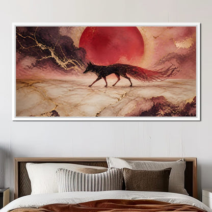 Gold Vein Fox Spirit Canvas Wall Art