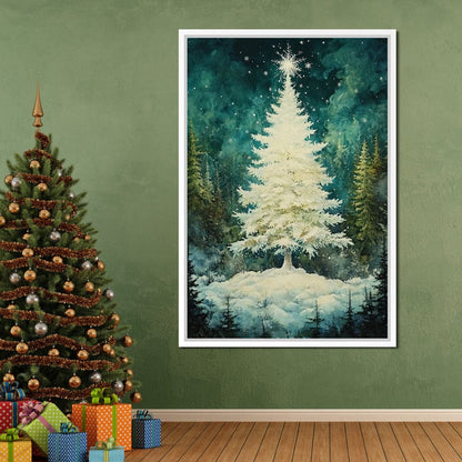 Enchanted Christmas Tree Radiance Canvas Wall Art