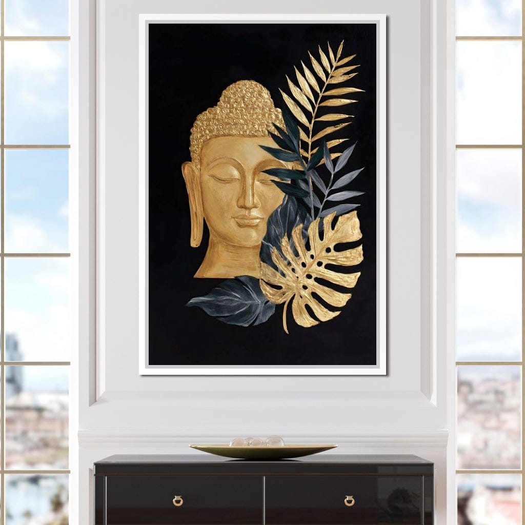 Golden Buddha Botanical Calm Canvas Wall Art