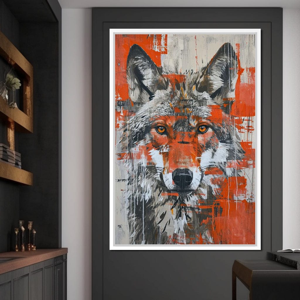 Urban Grey Wolf Canvas Wall Art