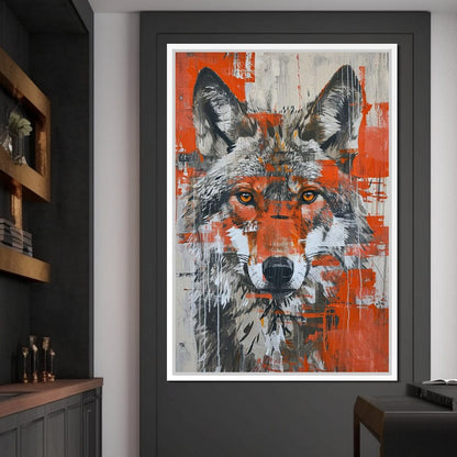 Urban Grey Wolf Canvas Wall Art