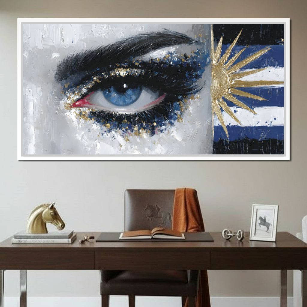 Golden Sun Blue Eye Canvas Wall Art