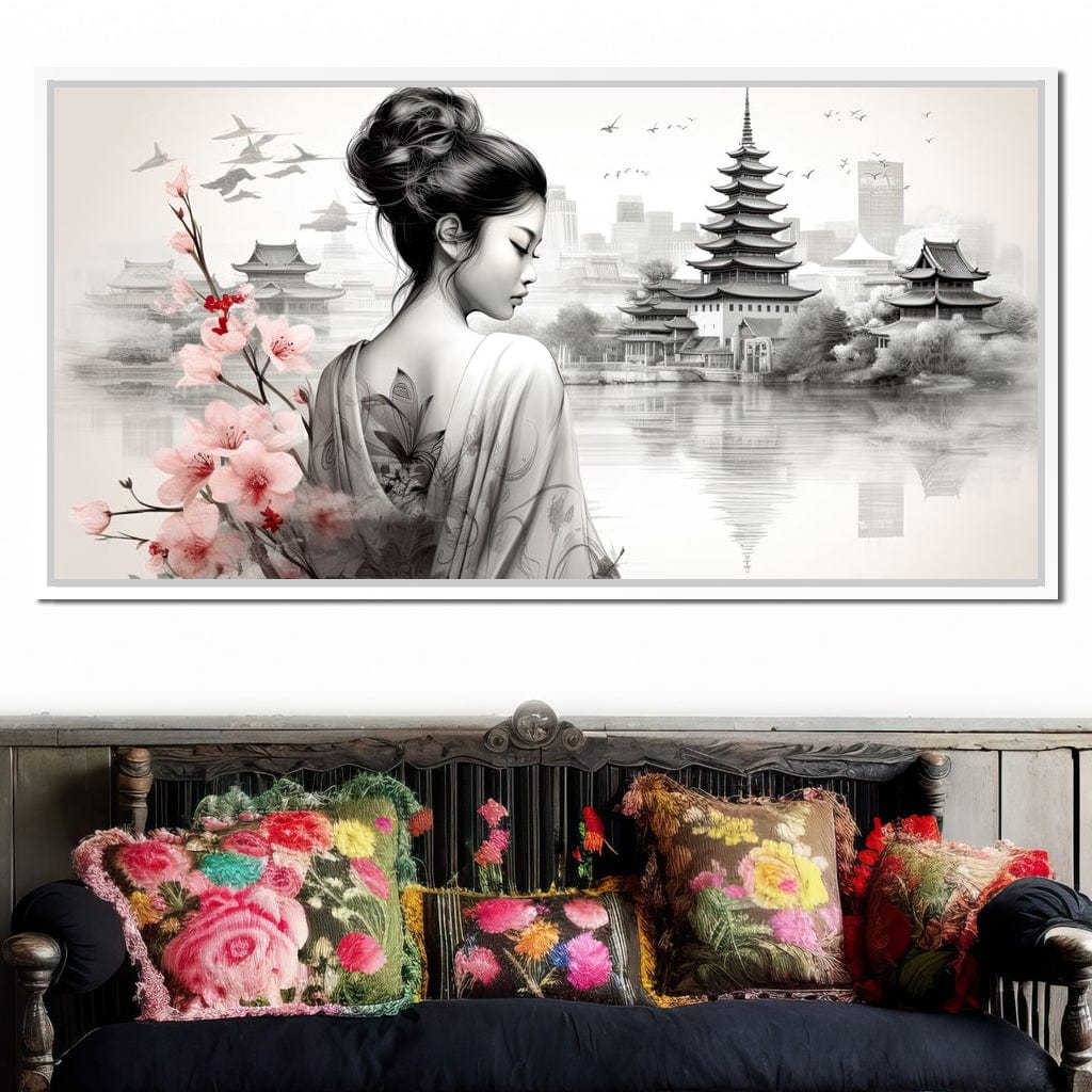 Ethereal Geisha Serenity Canvas Wall Art