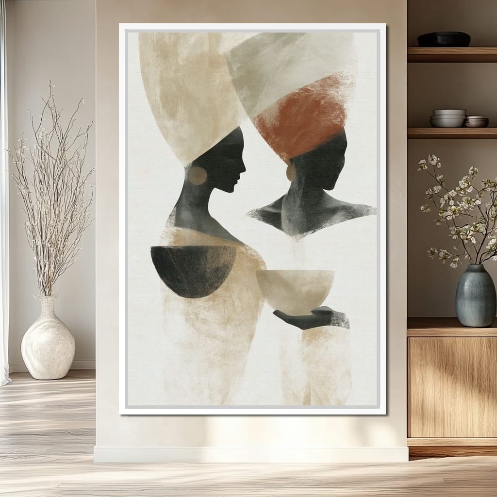 Two Souls Sharing A Morning Ritual Canvas Wall Art