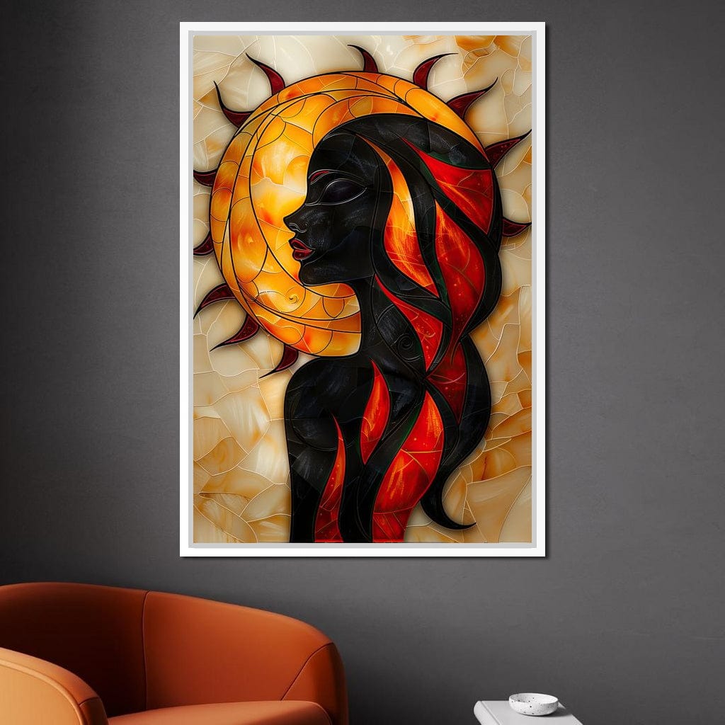 Solar Siren of the Flames Canvas Wall Art