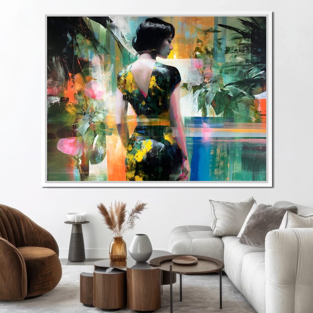 Tropical Garden Muse Portrait Canvas Wall Art