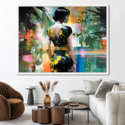 Tropical Garden Muse Portrait Canvas Wall Art