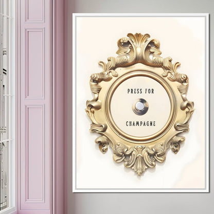 Press for Champagne Canvas Wall Art
