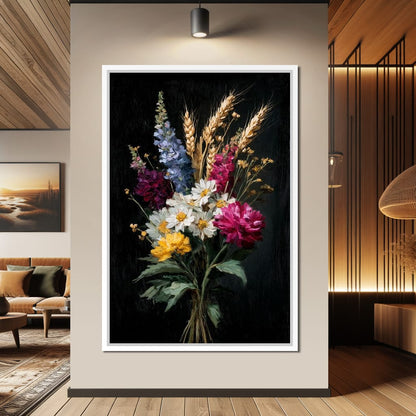 Wildflower Spring Bouquet Canvas Wall Art