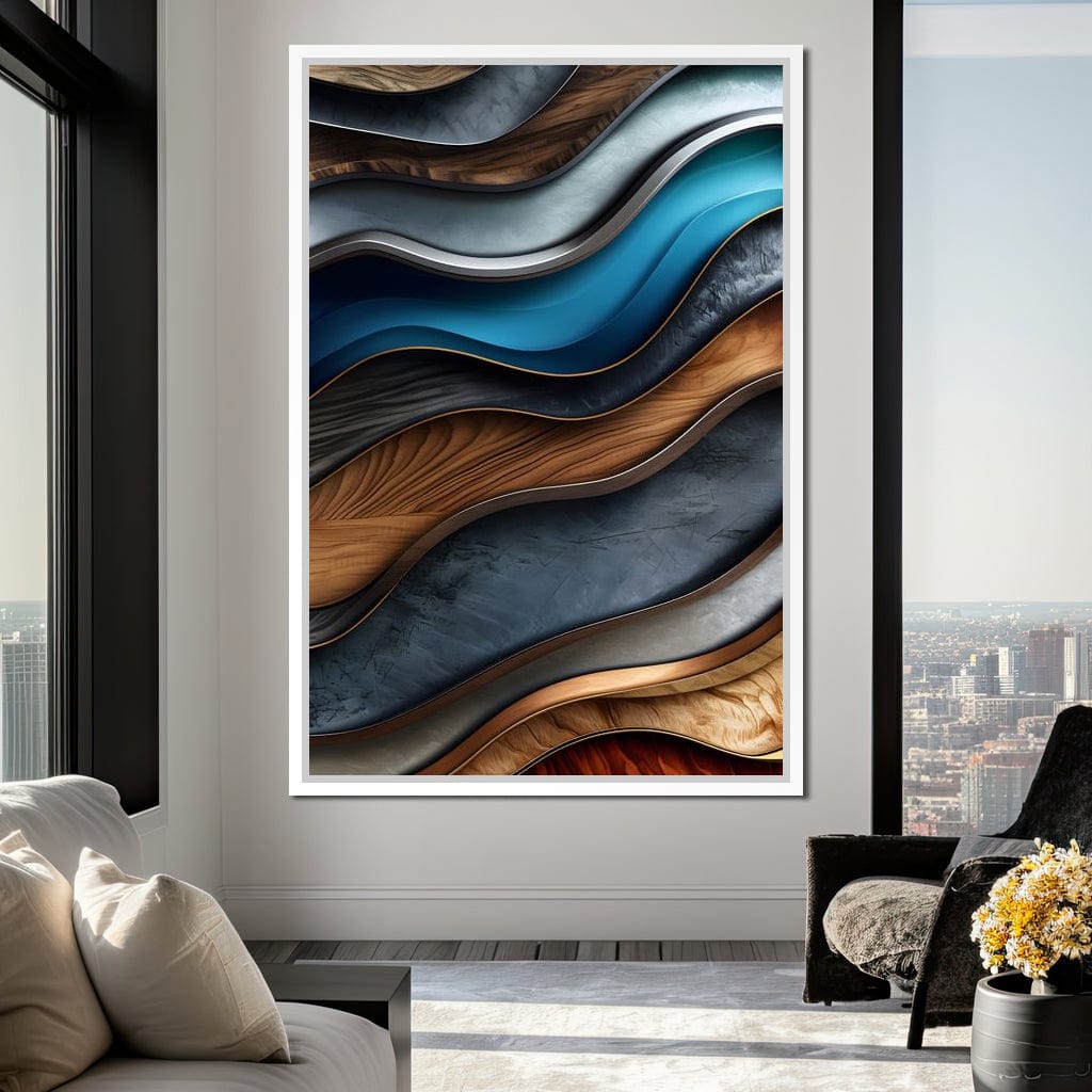 Colorful Wooden Waves 001 Canvas Wall Art