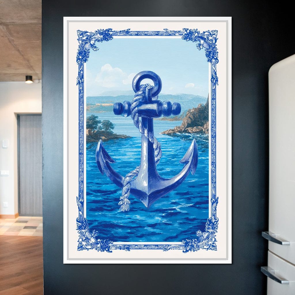 Tropical Ship Anchor Canvas Wall Art
