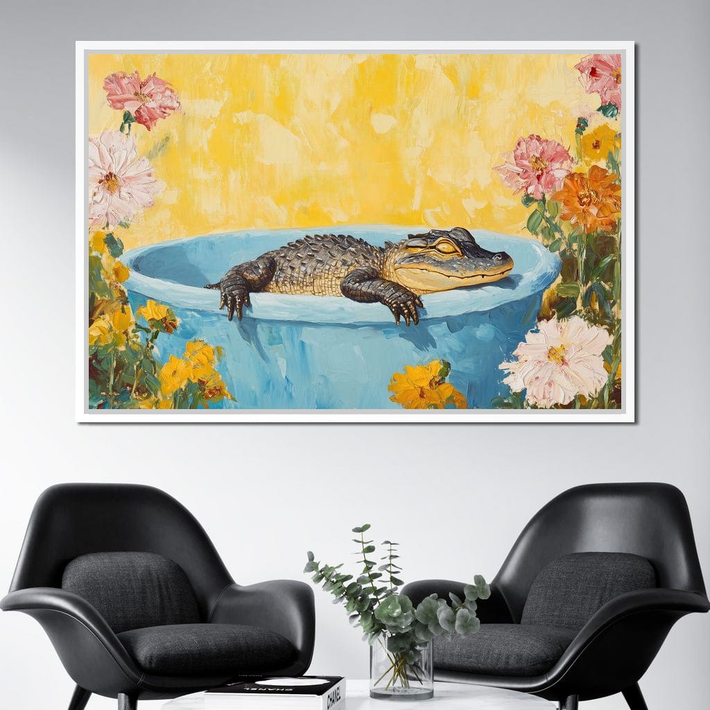 Gator Bath Oasis Canvas Wall Art