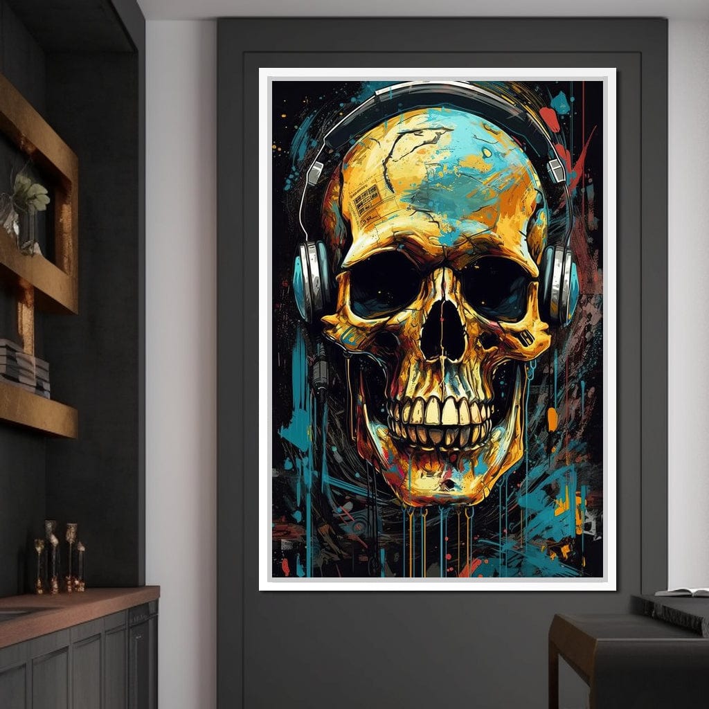 Technopunk Skull 2 Canvas Wall Art