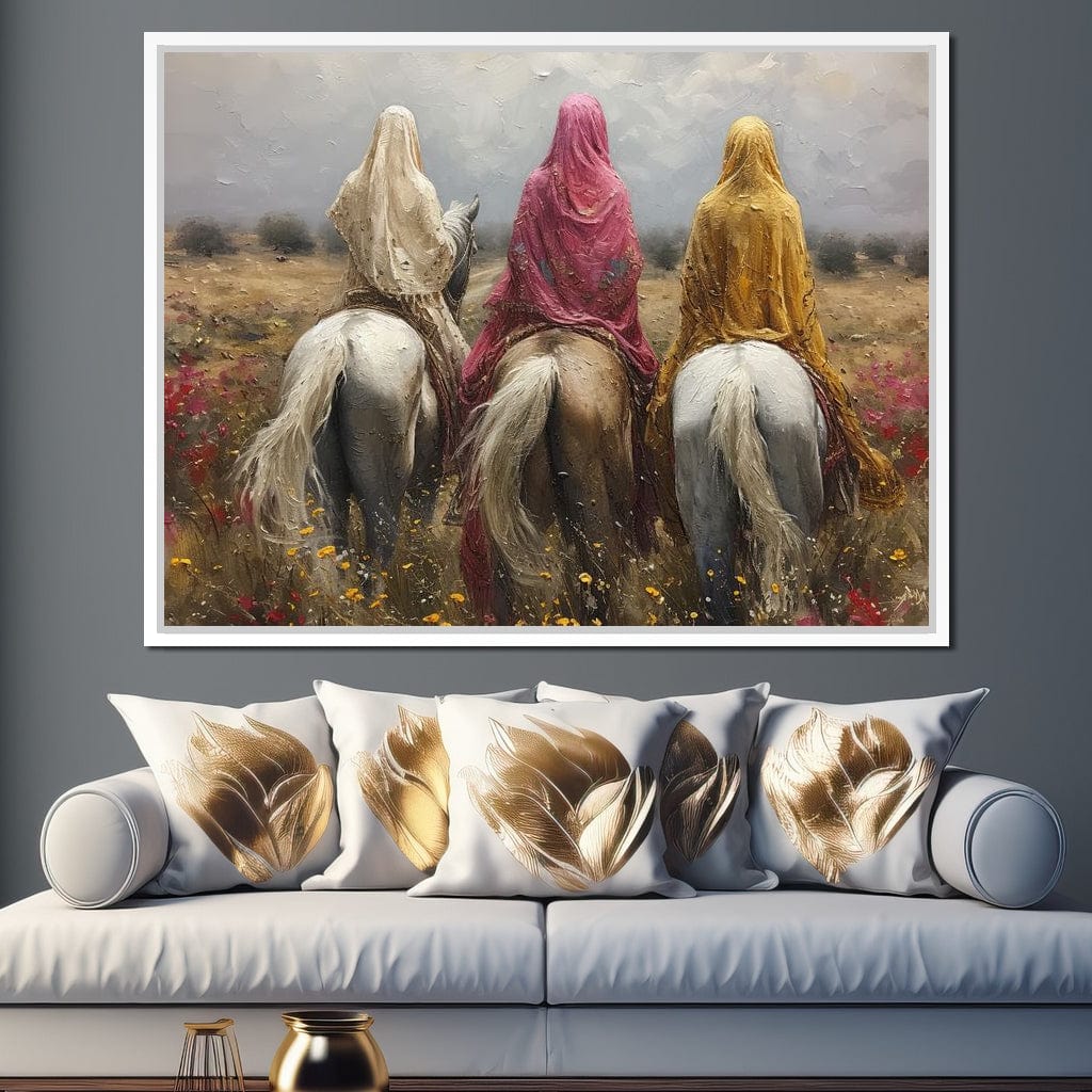 Womens Horse Riding Canvas Wall Art