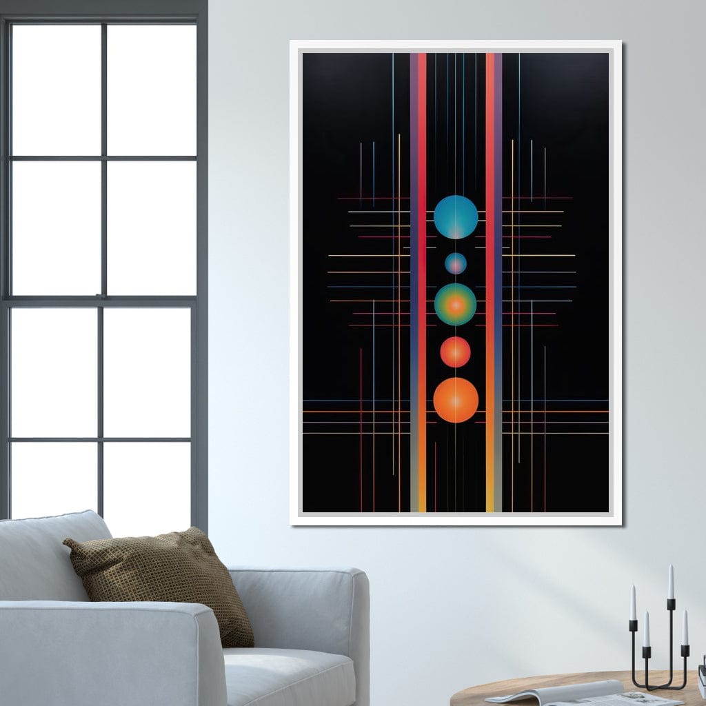 Futuristic Striped Colors Canvas Wall Art