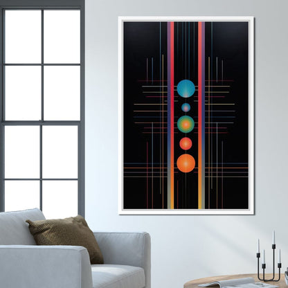 Futuristic Striped Colors Canvas Wall Art