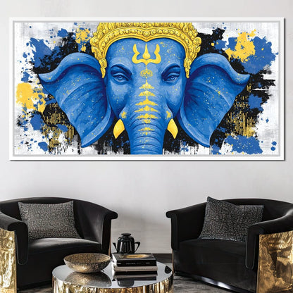 Ganesha Golden Majestic Tranquility Canvas Wall Art