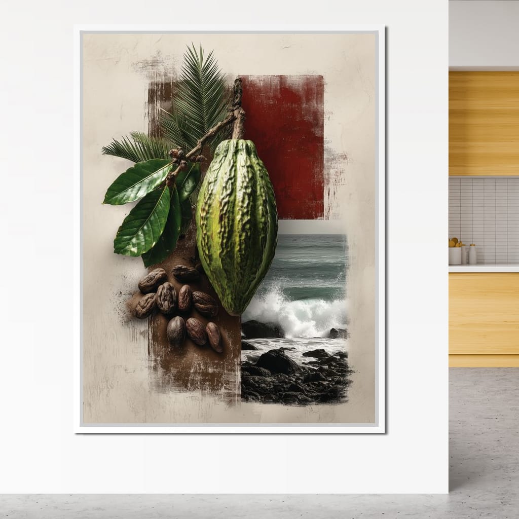 Cacao Pod Coastal Life Canvas Wall Art