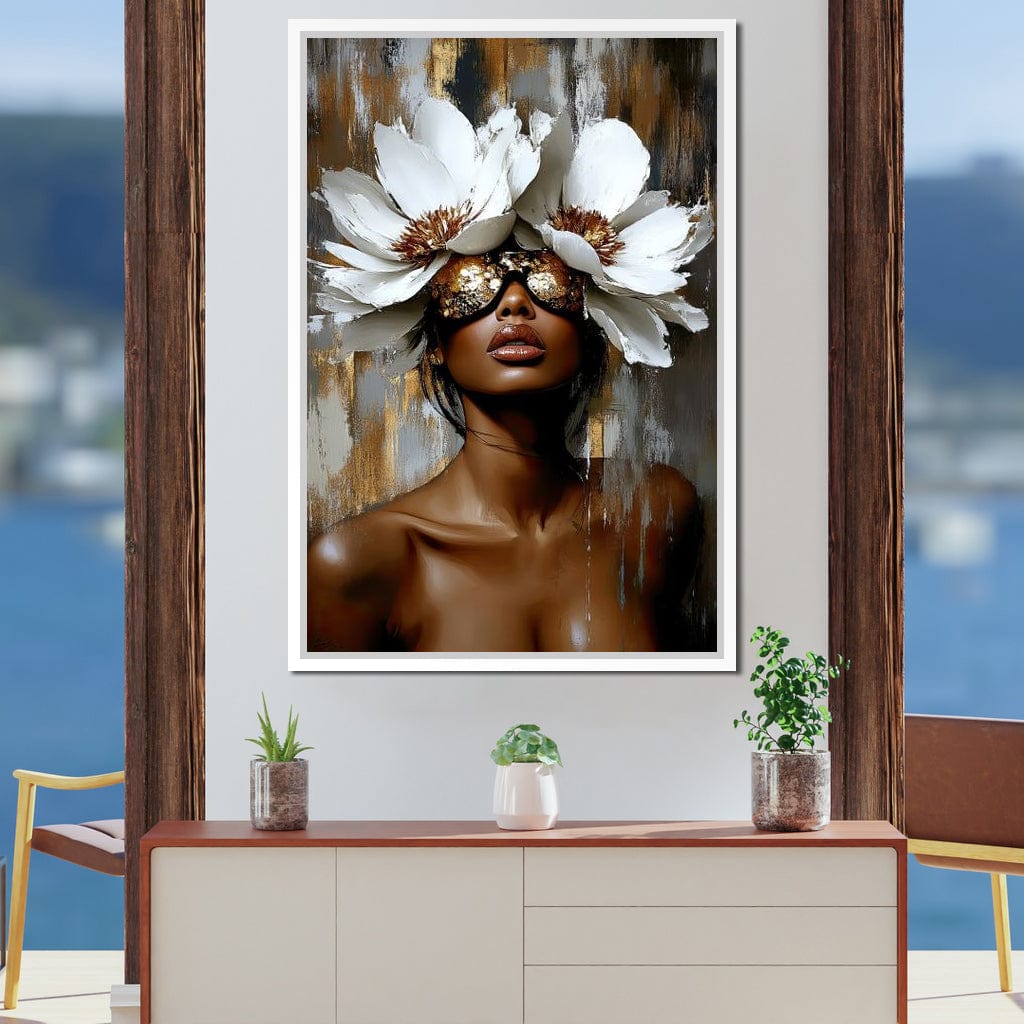 Golden Petals Envisioned Canvas Wall Art