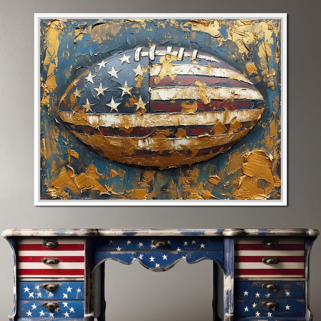Patriotic Football Canvas Wall Art