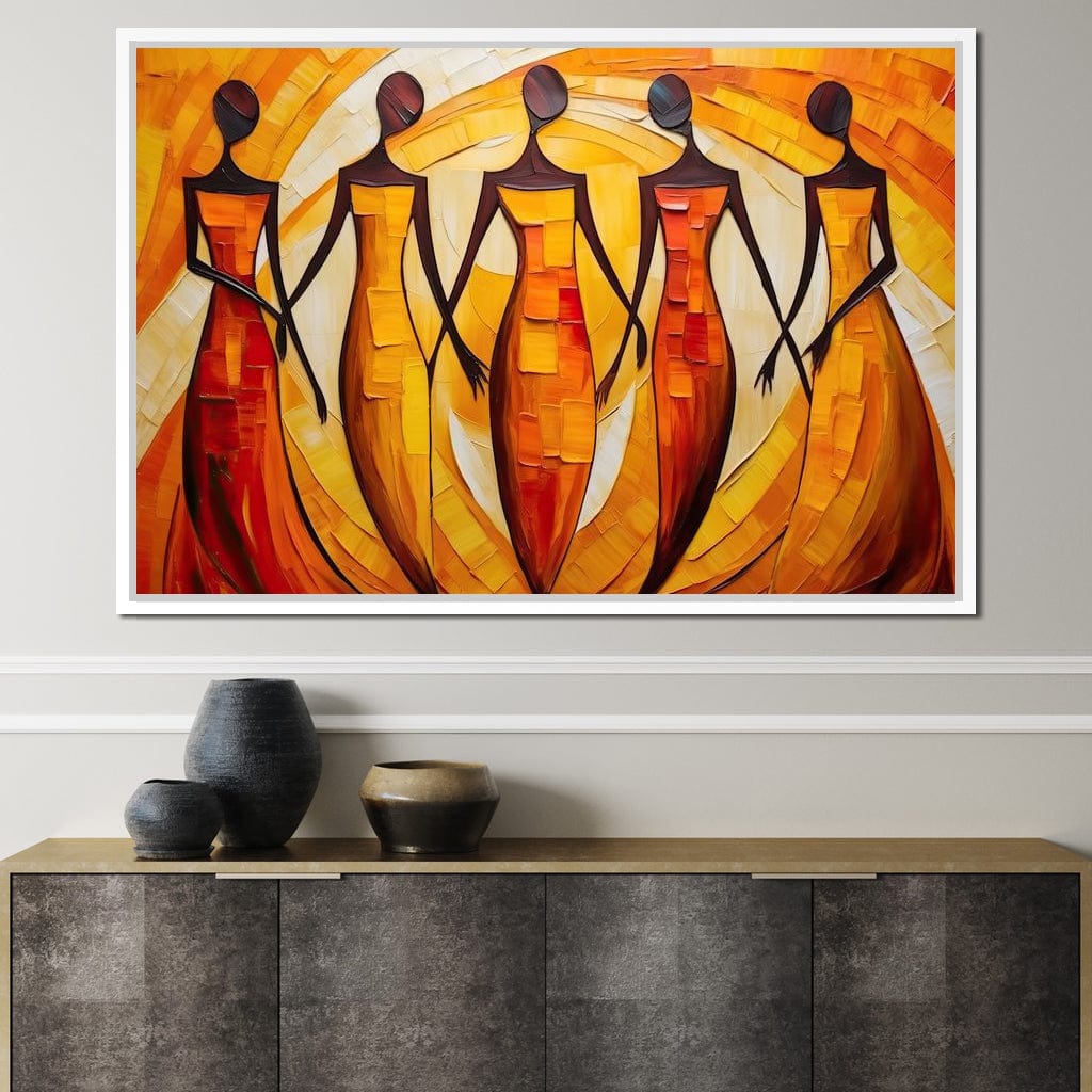 Women in Maroon Harmony Canvas Wall Art